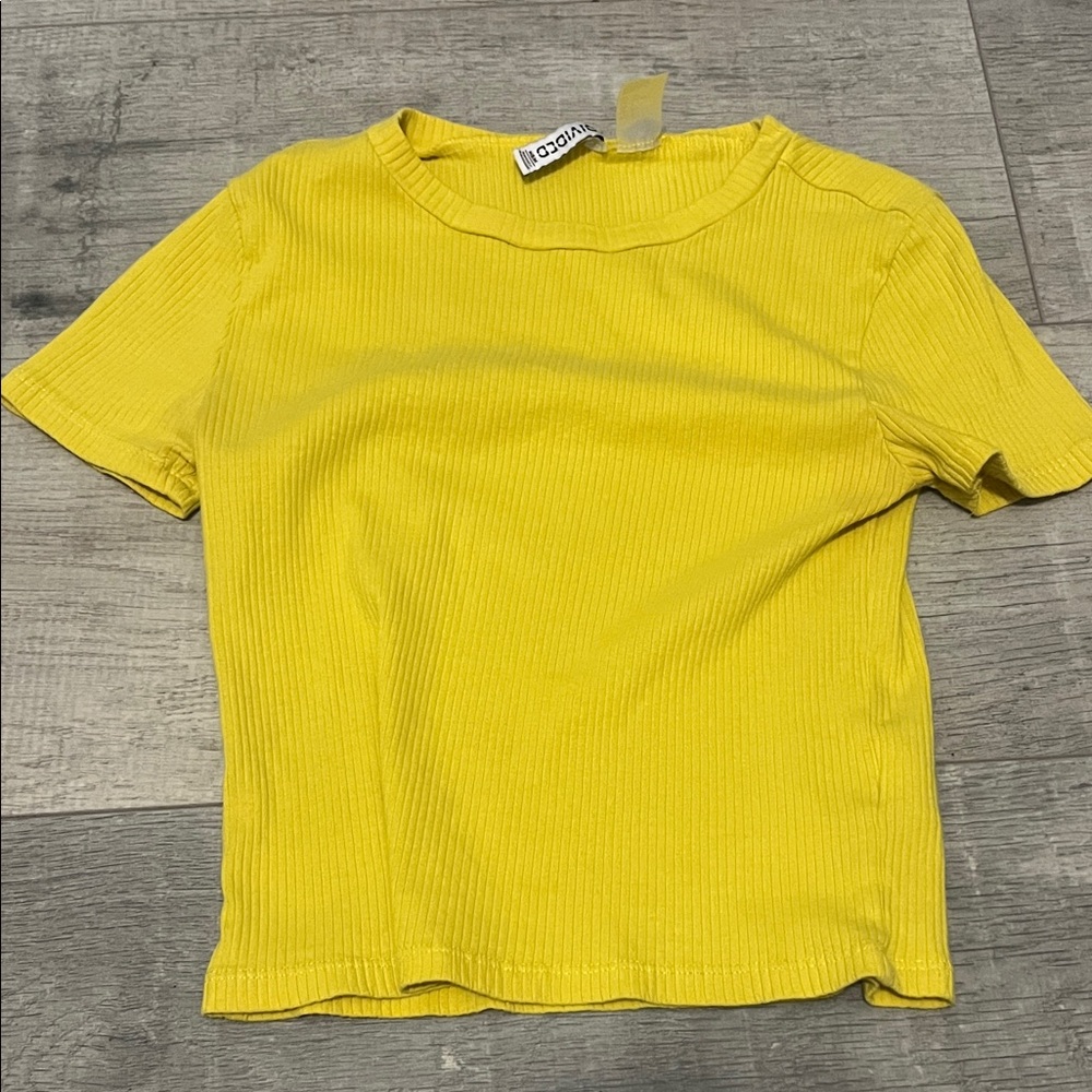 H&M Bright Yellow Ribbed Tee